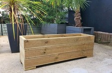 Grande fioriera abbeveratoio da giardino rettangolare | 120 cm x 36 cm | resistente | foderata e pronta