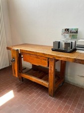 banco da lavoro falegname 175x72x h 82 con 1 morsetto e cassetto porta attrezzi 