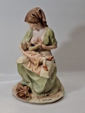  Grande Statua Scultura Capodimonte Giuseppe  Armani La Maternità Fimata Vintage