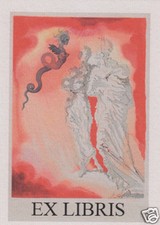 EX LIBRIS BOOKPLATE SALVADOR DALI' DANTE LA DIVINA COMMEDIA