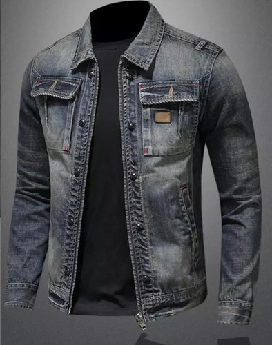 Giacca jeans uomo blu denim