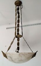 Lampadario in marmo e ottone liberty  anni 30