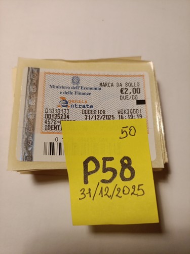 P58 marca bollo 2 euro - 2,