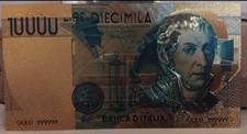 Banconota color oro 10000 lire