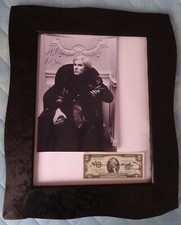 Andy Warhol & Helmut Newton banconota 2 $ 1976 e foto autografata del 1987