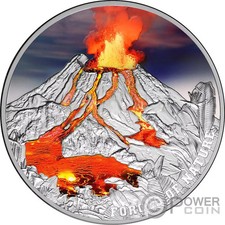 VOLCANO Forces of Nature Vulcano 2 oz moneta argento 5$ Niue 2023