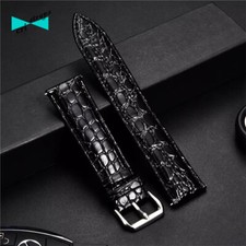 Cinturino orologio in pelle coccodrillo nero per omega rolex da 20 mm uomo donna