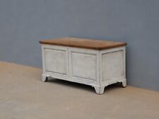Cassapanca panca baule laccata Shabby Chic con piano in pino, '900 - L 121,5 cm!