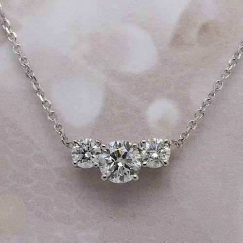 Collana pendente 3ct rotonda - collana,