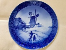 [ROYAL COPENHAGEN] 1963 Natale - "Mulino a vento" di Kai Lange Blu e Bianco Danimarca