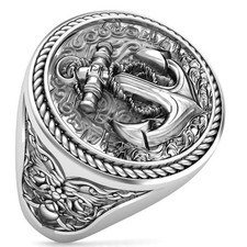 Anello ancora in argento