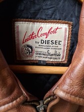 VINTAGE DIESEL USA LEATHER BOMBER MOTORCYCLE JACKET SIZE L