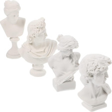 4Pcs Statua Greca Di David Apollo Kotonu Figurine Classico Busto Romano Mitologi
