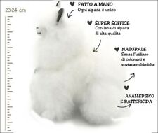 Peluche Alpaca 100% Lana di Alpaca 23 cm lama soft Vicugna Pacos originale BIANC