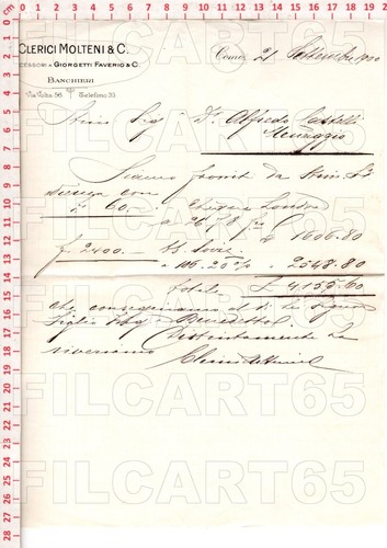 E7821 documento storico 1900 - e7821,
