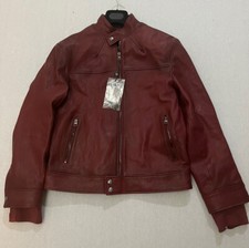 ALEXANDER MCQUEEN GIACCA BOMBER PELLE INVECCHIATA LAVATA ROSSO SANGUE TG 50 M/L