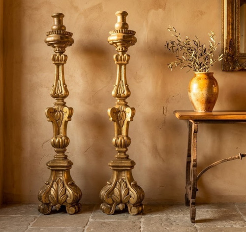 Coppia candelieri legno - candelieri,
