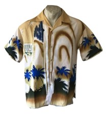 Camicia da uomo Estiva Maglia Unisex Hawaiana Estiva Manica corta Palme Size M