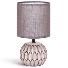 LAMPADA DA TAVOLO LUME COMODINO ABATJOUR  MODERNA IN CERAMICA E TESSUTO AIGOSTAR