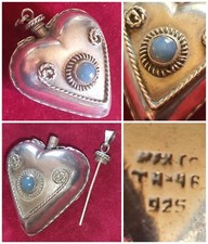 Ciondolo BOTTIGLIA porta PROFUMO❗collezione ARGENTO 925❗VINTAGE❗pietra NATURALE❗