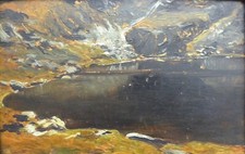 Opera attribuita a Lorenzo DELLEANI (Pollone 1840–Torino 1908) Laghetto Mucrone