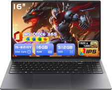PC Portatile 16" Laptop Gaming I5-8210Y (Fino a 3.6 Ghz),16 GB RAM,512 GB Ssd,Wi
