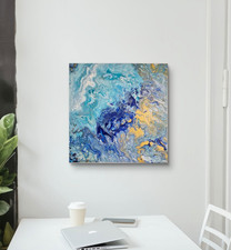 Quadro astratto moderno Fluid