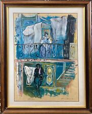 Franco Murer La locandina di Carlo Goldoni grande Acquarello Cornice di pregio