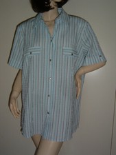 CAMICIA CAMICETTA DONNA RIGHE CANDA TAGLIA 52 LEGGI LE MISURE TAGLIE FORTI