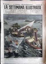SETTIMANA ILLUSTRATA 1912#31-esplorazionecinque torpediniere italiane Dardanelli