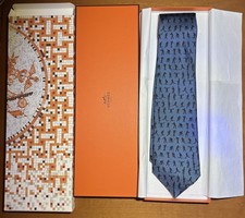 Cravatta Hermès Blu Carta Da