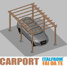 Carport legno 3 tettoia - x,