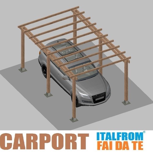 Carport legno 3 tettoia - in,