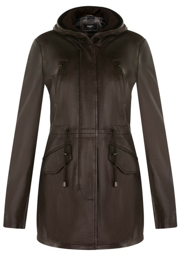 Giacca parka pelle - giacca, marrone