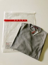 ? PRADA Linea Rossa Maglia Cotone Leggero Grigio Size 46 Usato