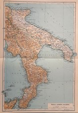 PUGLIA BASILICATA LUCANIA CALABRIA Carta geografica antica del 1937