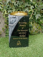 Inciso Personalizzato Granito Nero Memoriale Tomba Targa Pietra Cimitero