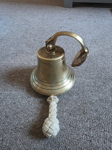 Vintage old brass bell - brass, 6”
