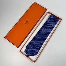 Cravatta Hermes seta blu navy