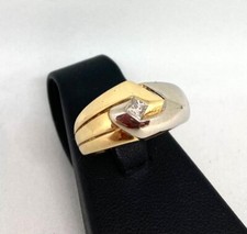 ANELLO SALVINI IN ORO 18KT 750 2 COLORI BIANCO E GIALLO CON DIAMANTE 18 CT USATO