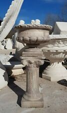 VASO CALICE FIORIERA CON COLONNA DA ESTERNO PER GIARDINO IN CEMENTO MARMO PIETRA