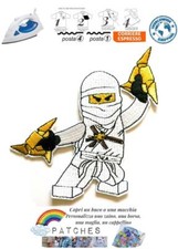 patch Zane ninja go toppa termoadesiva lego figures character personaggi white