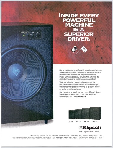 Klipsch subwoofer alimentato