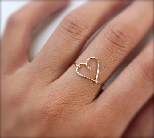 Anello cuore pieno oro - , piccolo
