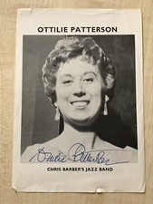 Autografo OTTILIE PATTERSON (†2011)-Cantante Blues IRLANDA-Chris Barbers Jazzband