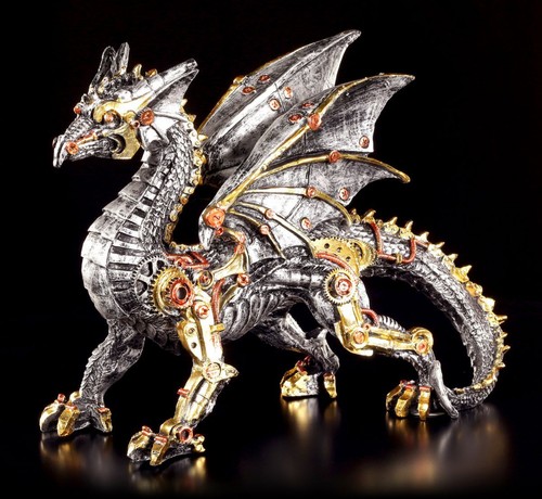 Steampunk statuetta drago - statuetta,