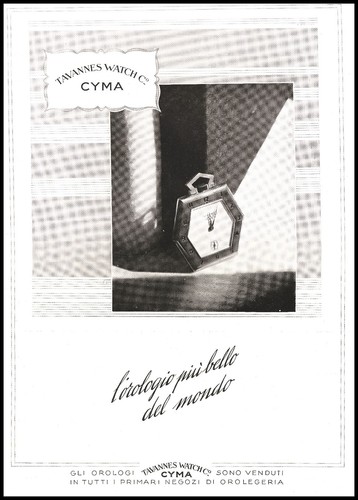 Pubblicita 1929 orologio cyma - pubblicita',