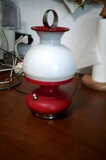  RARA Abatjour modernariato anni 70 metallo e vetro leggi...funzionante.