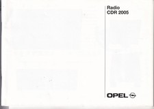 Opel radio cdr - 2005, manuale