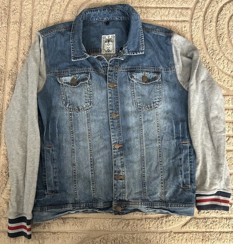 Giacca denim acciaio blu uomo